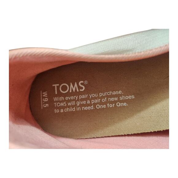 Toms womens sz 9.5 blush pink slide on bow flats comfort shoes ballet - Picture 7 of 10